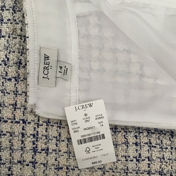 NWT! J. Crew Tweed Skirt 14 - Picture 5 of 6